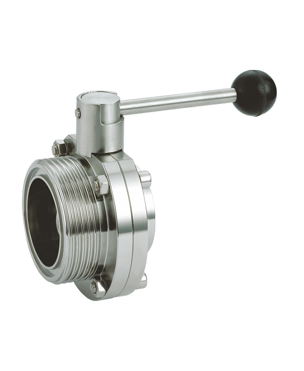 Single thread single welded butterfly valve