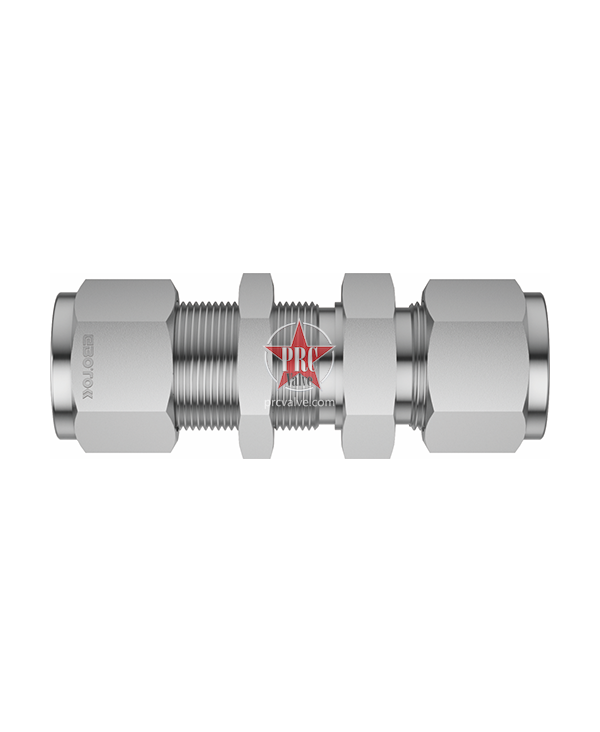 Ferrule straight-through fittings