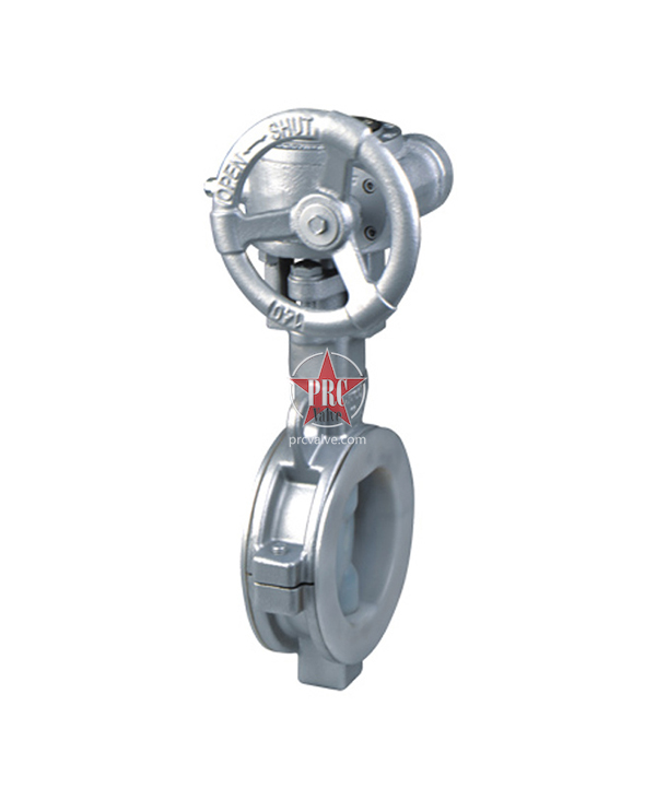 Fluorine-lined worm gear butterfly valve (clamp type)