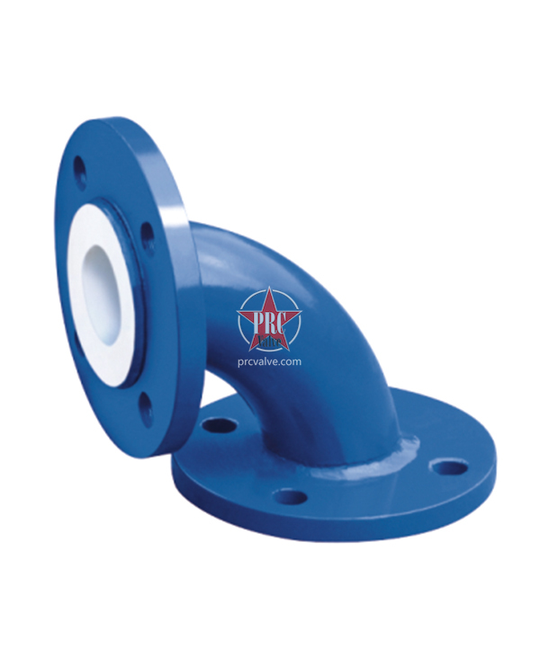 Fluorine lined elbow pipe