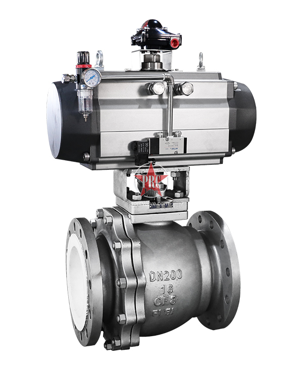 Fluorine-lined ball valve