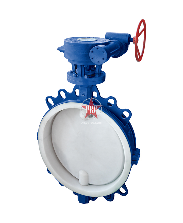 Fluorine lined flange butterfly valve