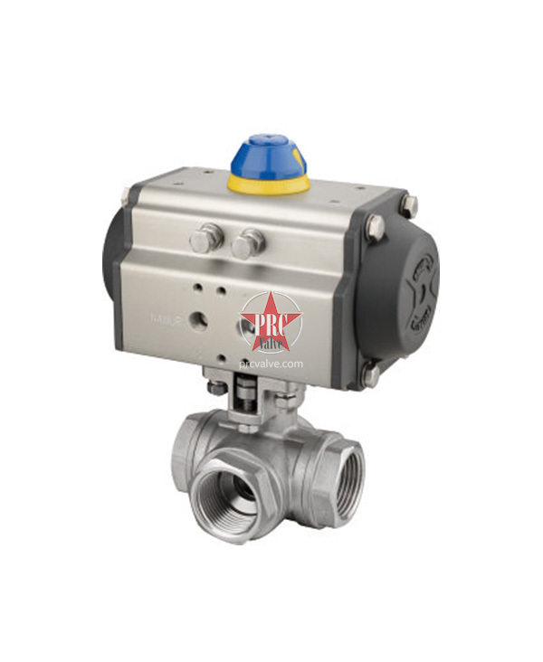 气动三通内螺纹球阀