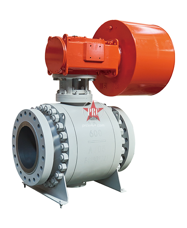 Pneumatic hard seal forged steel fixed ball valve