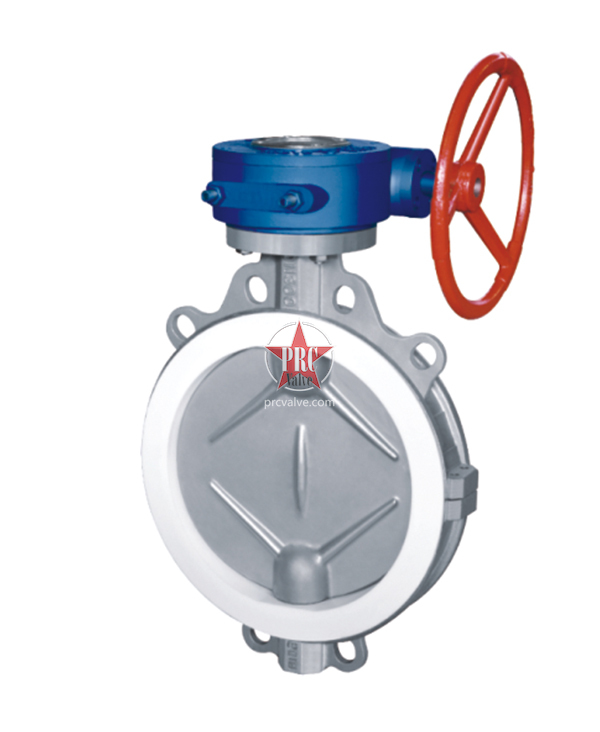 Half lined fluorine wafer butterfly valve