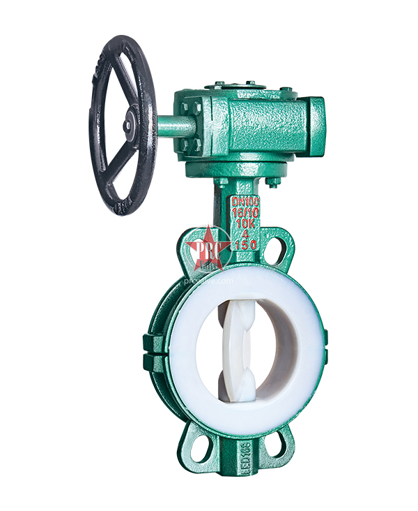 Fluorine lined clamp butterfly valve