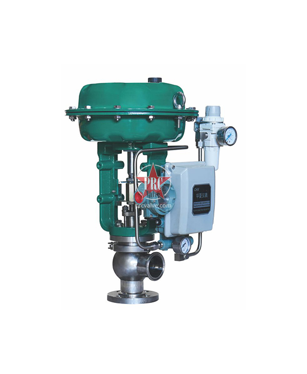 Pneumatic sanitary regulating valve