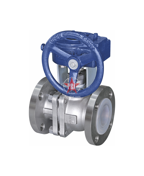 Fluorine lined worm gear ball valve