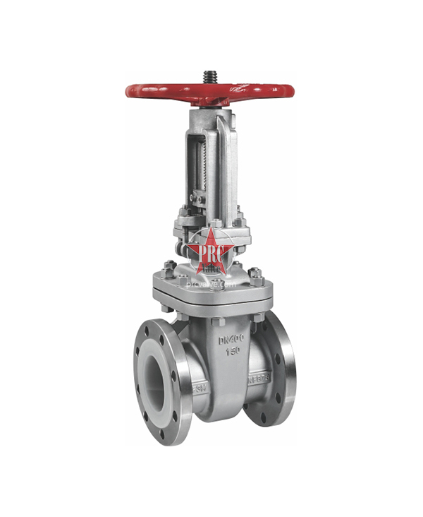 Fluorine lined gate valve
