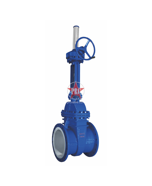 Fluorine lined bevel gear drive gate valve