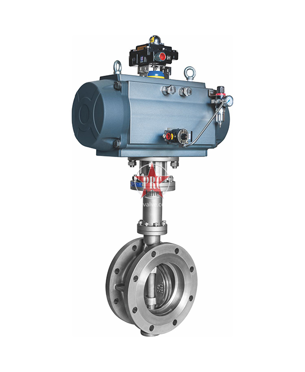 Pneumatic metal seated butterfly valve