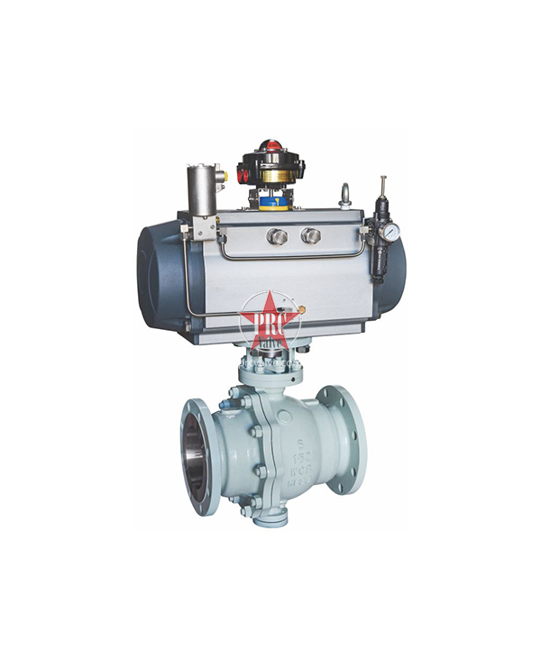 Pneumatic flange trunnion ball valve