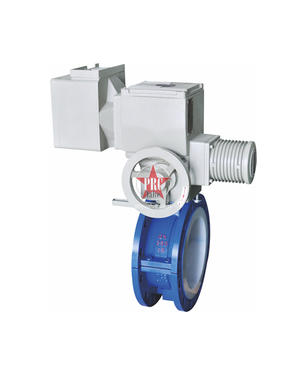 Fluorine lined electric butterfly valve