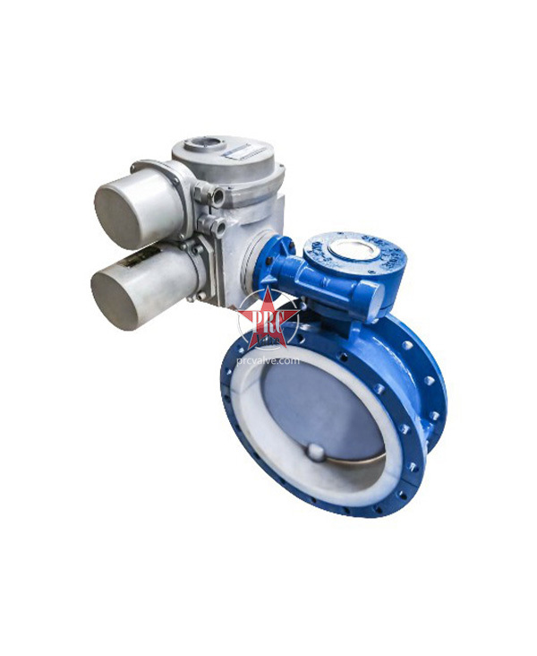 Fluorine-lined automatic electric butterfly valve