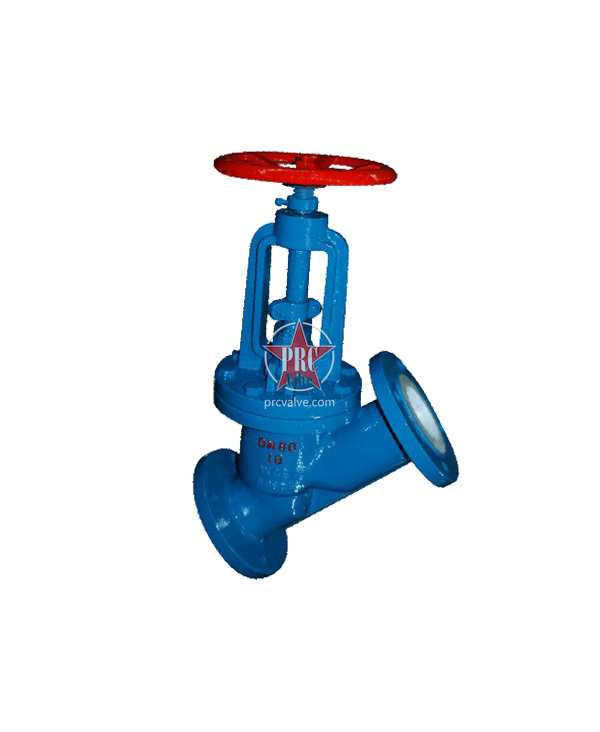 Fluorine lined globe valve straight flow