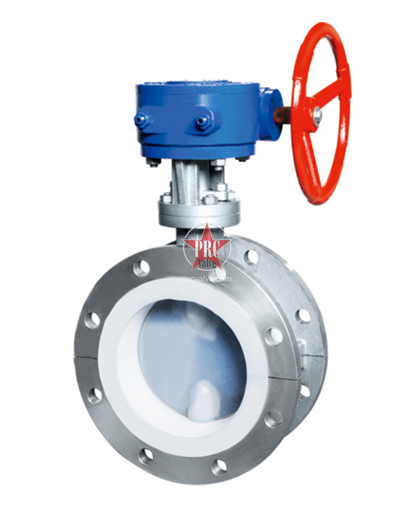 Fluorine lined flange butterfly valve