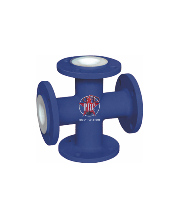 Fluorine lined cross pipe