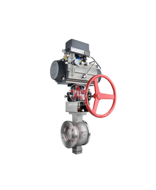 气动对夹式V型球阀