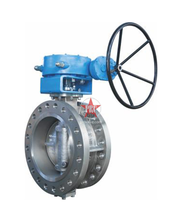 Manual triple offset metal seated flange butterfly valve