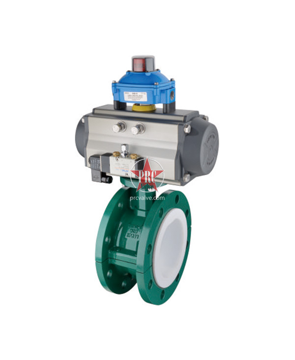 气动法兰式衬氟蝶阀