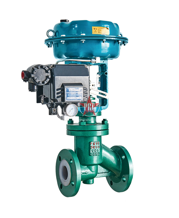 Fluorine lined single seat regulating valve