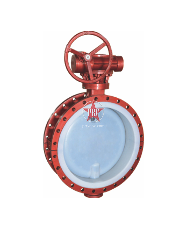 Fluorine lined worm gear butterfly valve