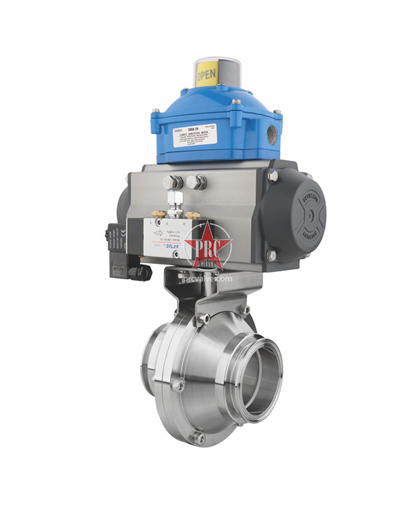 Pneumatic butterfly ball valve
