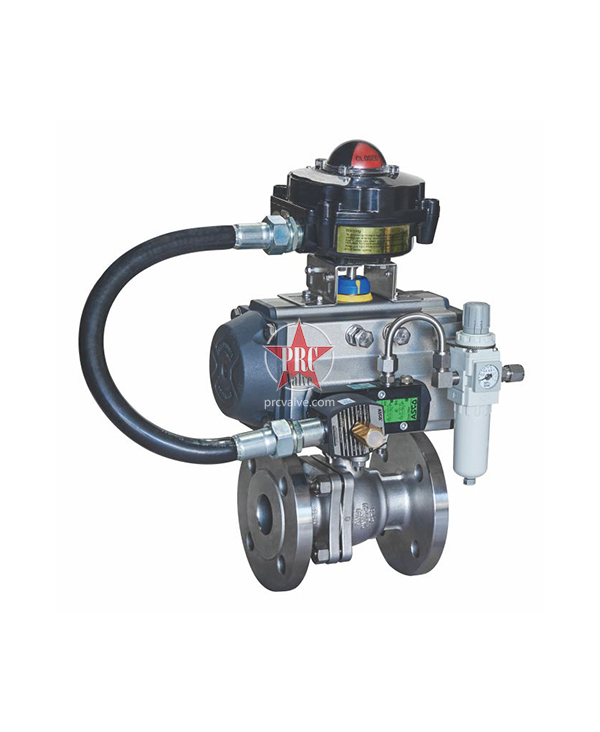 Pneumatic flanged ball valve