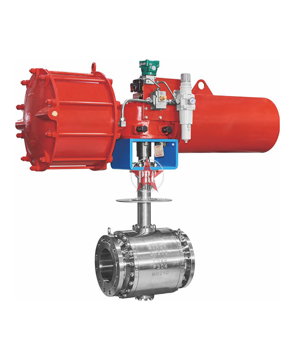 Pneumatic trunnion metal seated Cryogenic ball valve