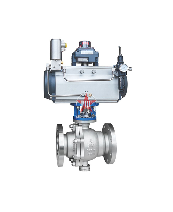Pneumatic flange trunnion ball valve