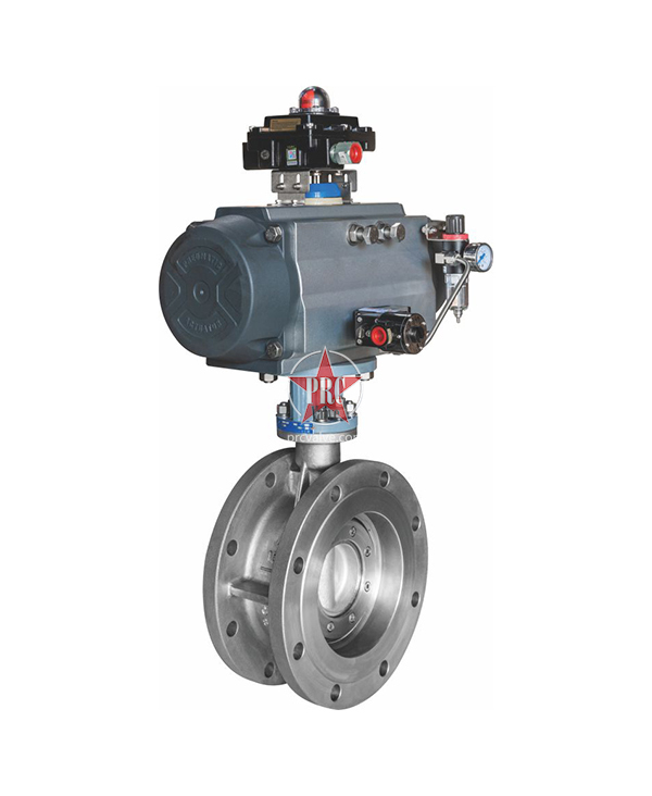 Pneumatic metal seated butterfly valve