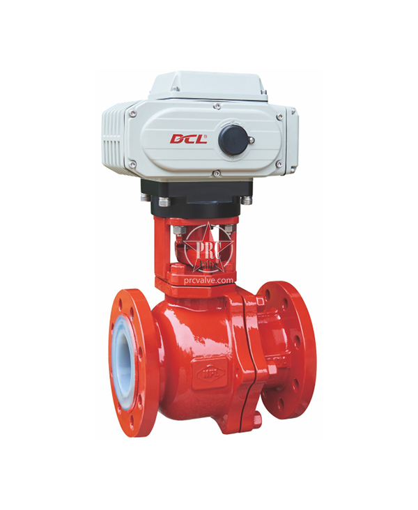Fluorine lined electric ball valve