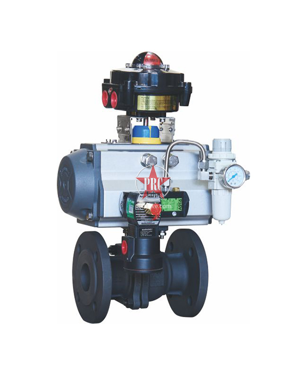 Pneumatic flanged ball valve