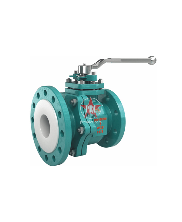 Fluorine lined discharge ball valve