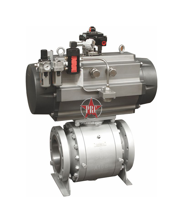 Pneumatic three-stage ball valve