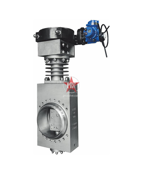 Electric high temperature triple offset welded butterfly valve
