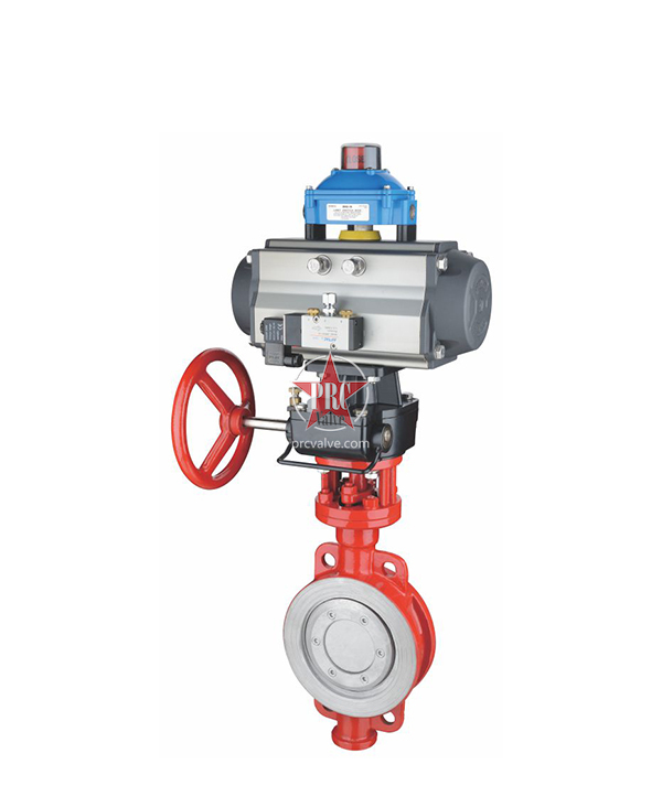 Pneumatic hard sealed butterfly valve