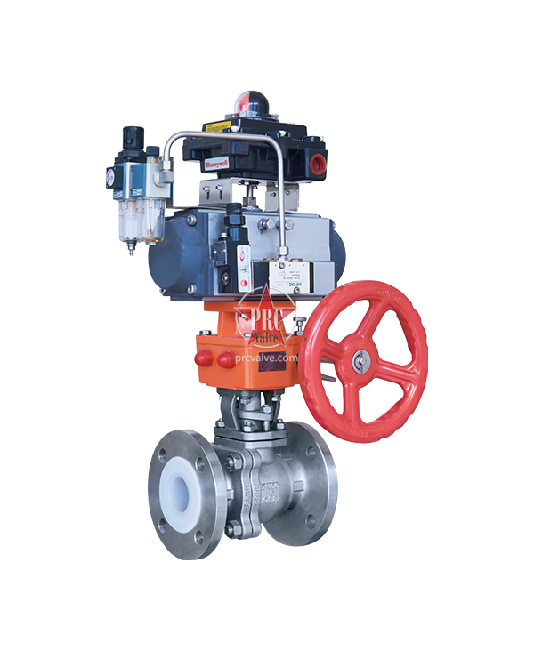 Fluorine lined pneumatic fixed ball valve