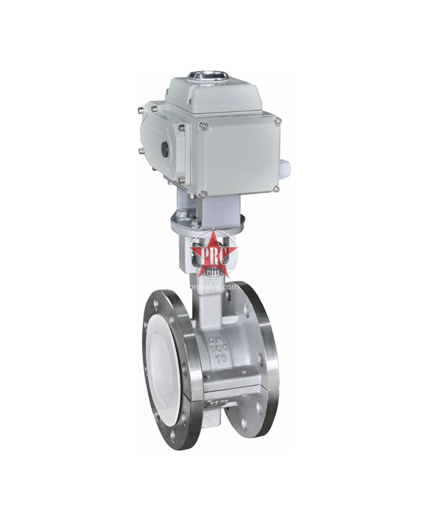 Fluorine lined electric butterfly valve