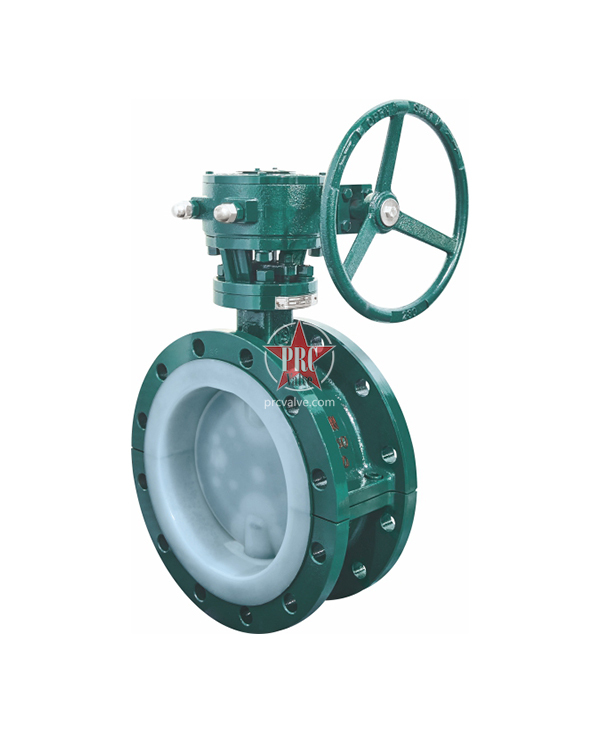 Fluorine lined worm gear butterfly valve