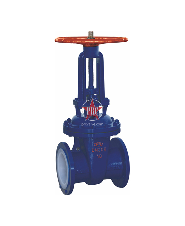 Fluorine lined gate valve