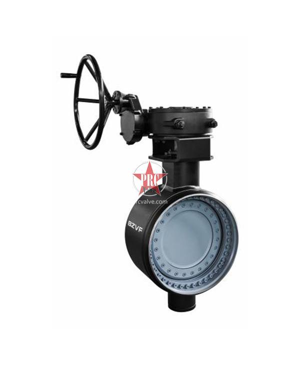 Manual triple offset metal seated butt welding butterfly valve