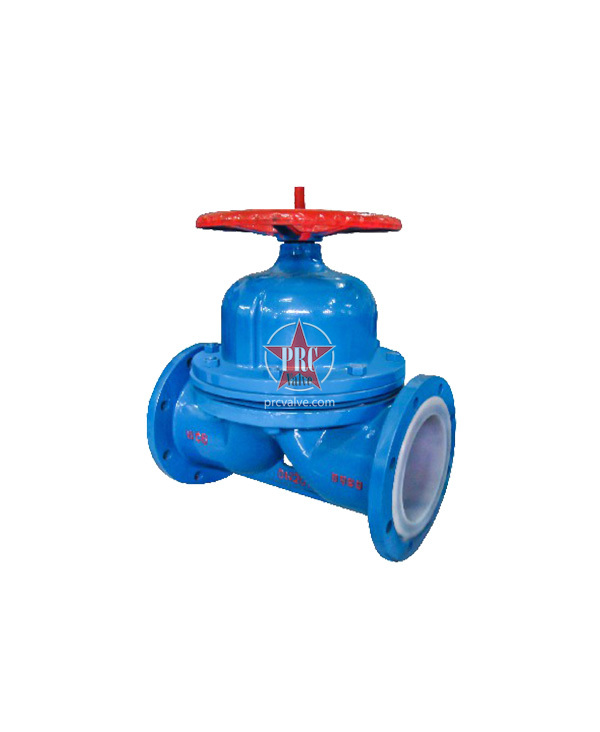 Fluorine lined diaphragm valve
