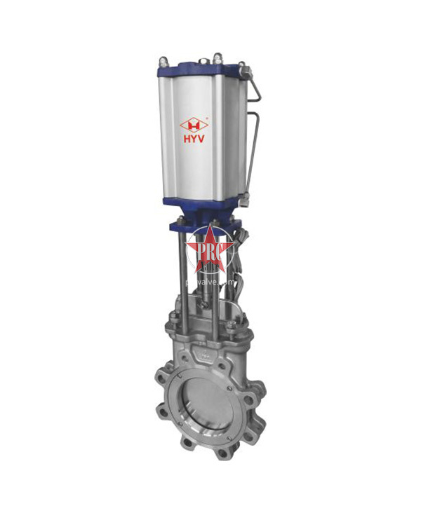 Pneumatic knife gate valve