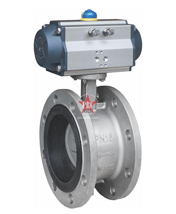 Pneumatic rubber butterfly valve