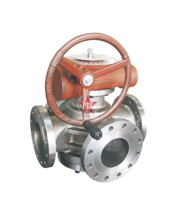 美标倒油密封压力平衡四通旋塞阀