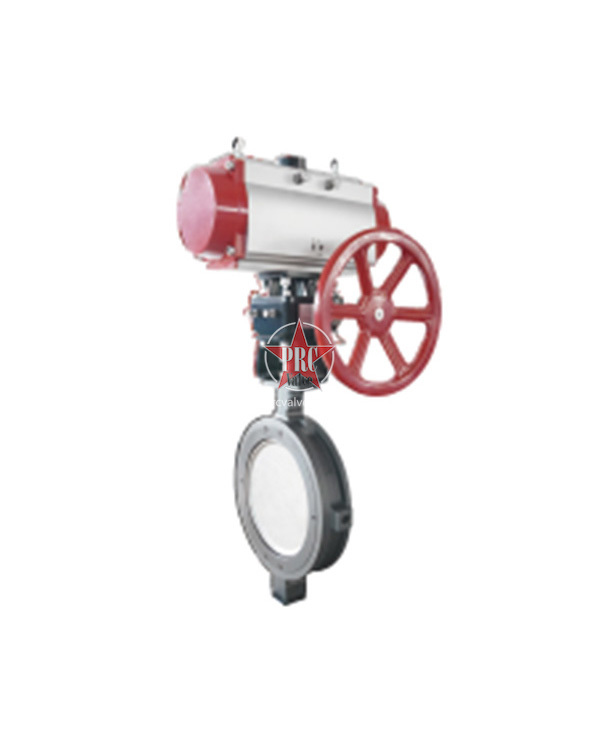 Pneumatic double eccentric butterfly valve
