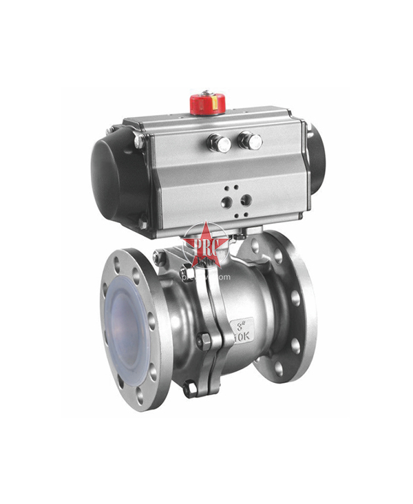 Fluorine lined pneumatic ball valve