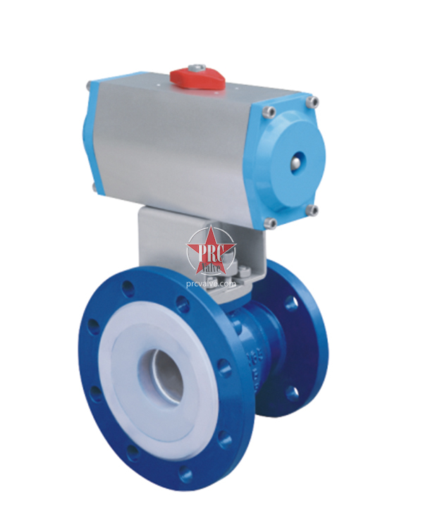 FQ641 fluorine lined pneumatic discharge ball valve