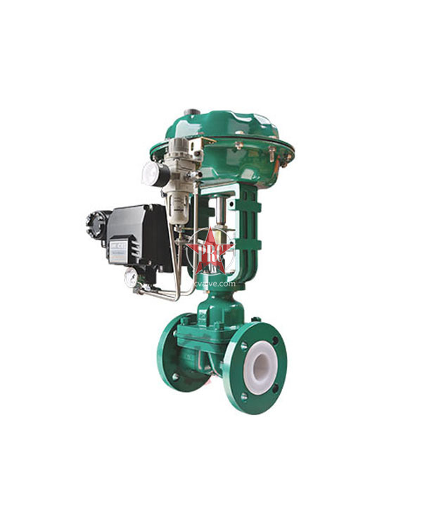 Pneumatic fluorine lined diaphragm valve